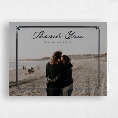 Ebony, Beige Wedding Thank You - Elspeth Photo