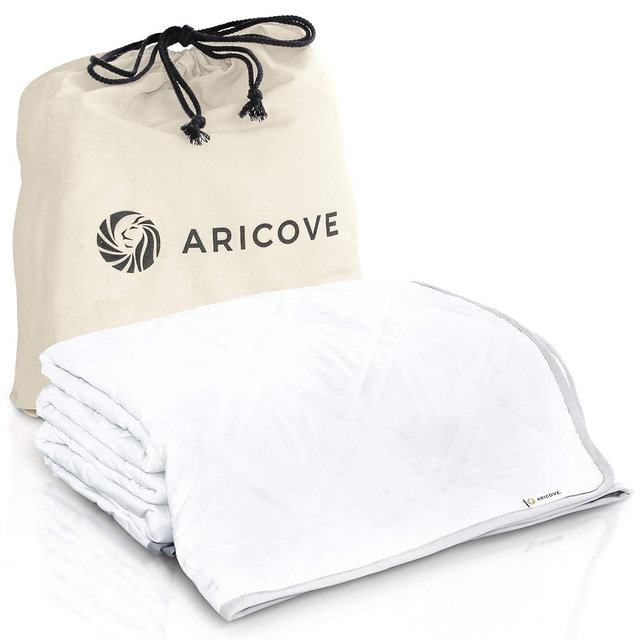 Aricove King Size Weighted Blanket, 22lbs, Cooling Weighted Blankets for Adults, Silky Soft Bamboo Viscose, 88x104 inches, Machine Washable, White