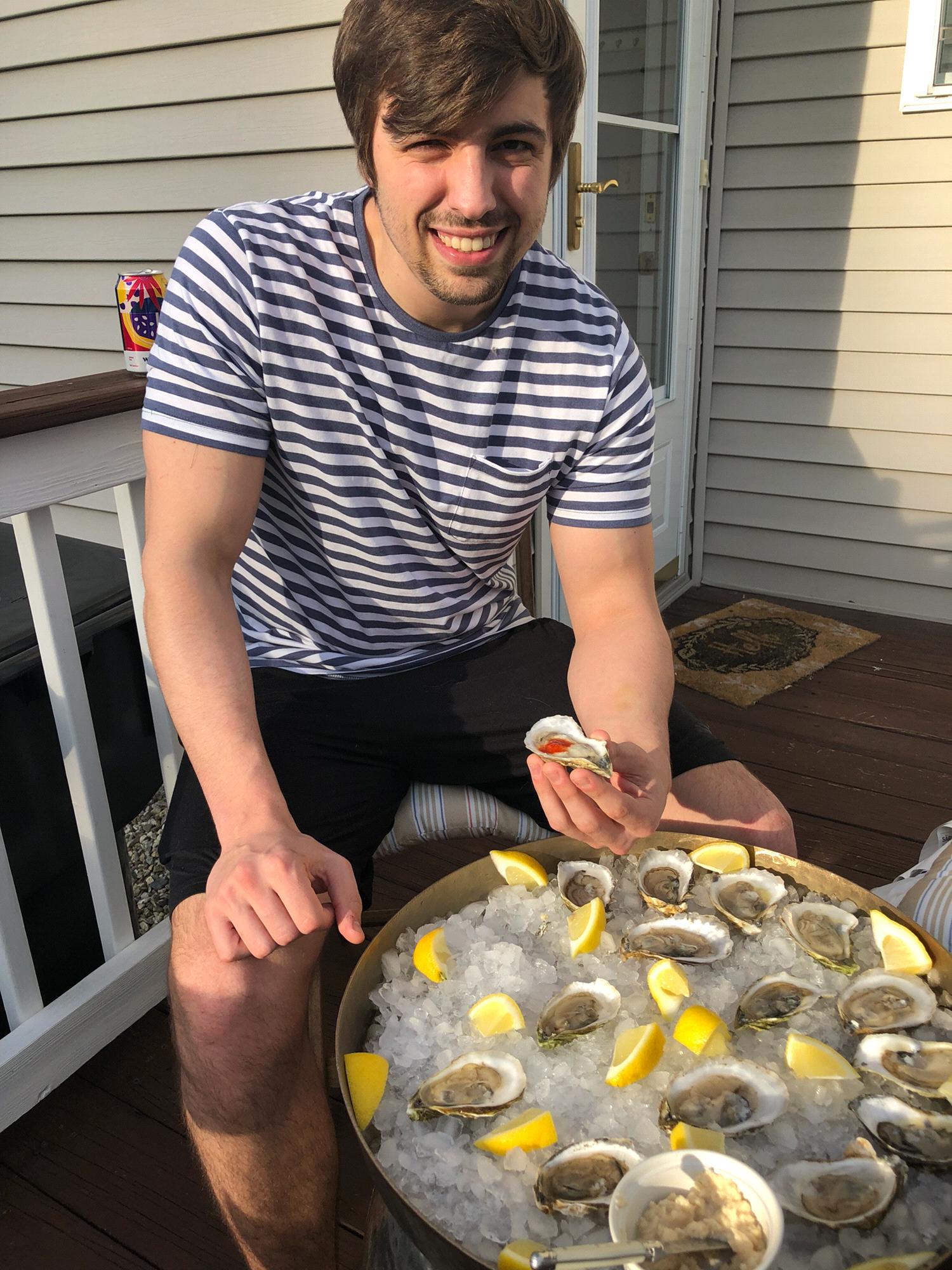 Oysters on our back deck 2018