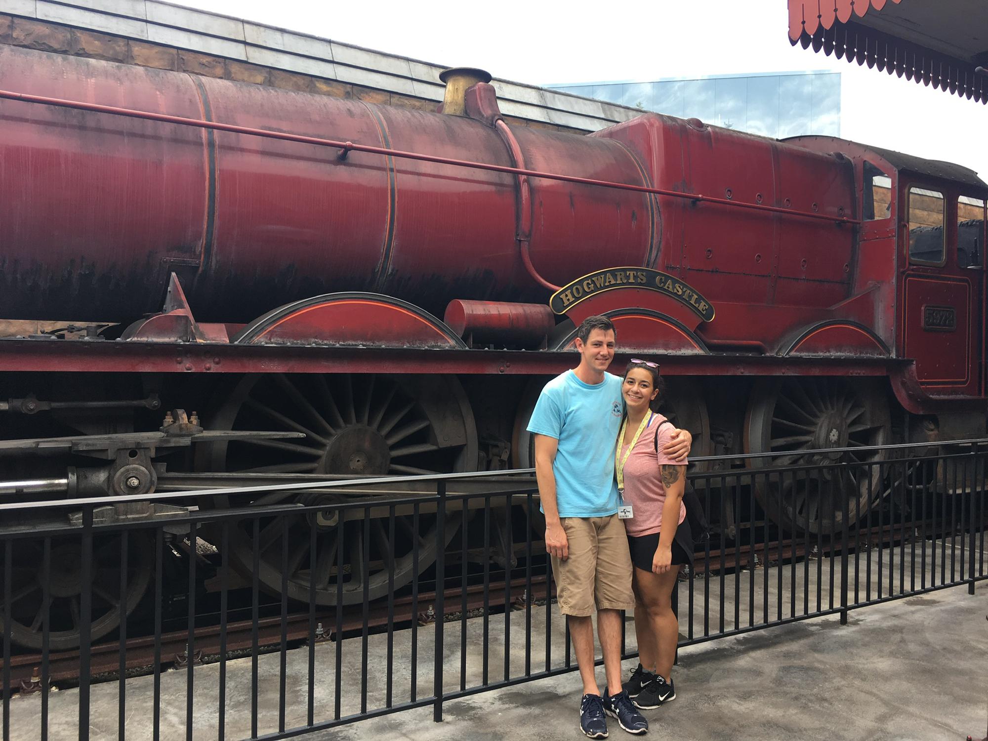 Second place for the happiest day of Bri's life. Riding the Hogwarts express with Chris, Tori & Rob.