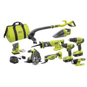 18-Volt ONE+ Lithium-Ion Cordless 9-Tool Combo Kit with (2) Batteries, Charger, and Bag