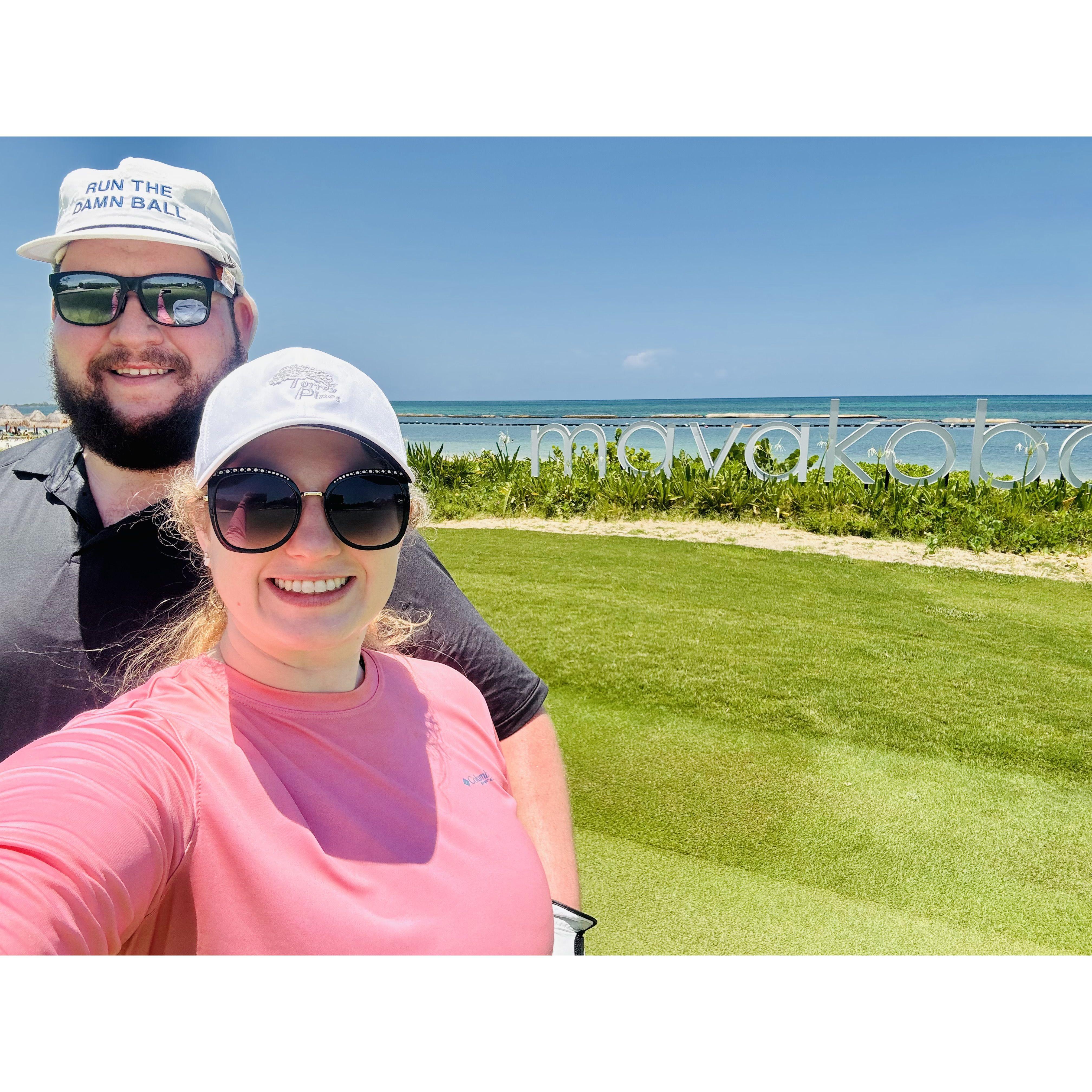 Shelby and Matt's trip to Playa Del Carmen, Mexico in 2025. Matt often likes to play destination Golf Courses with Shelby when they travel together.