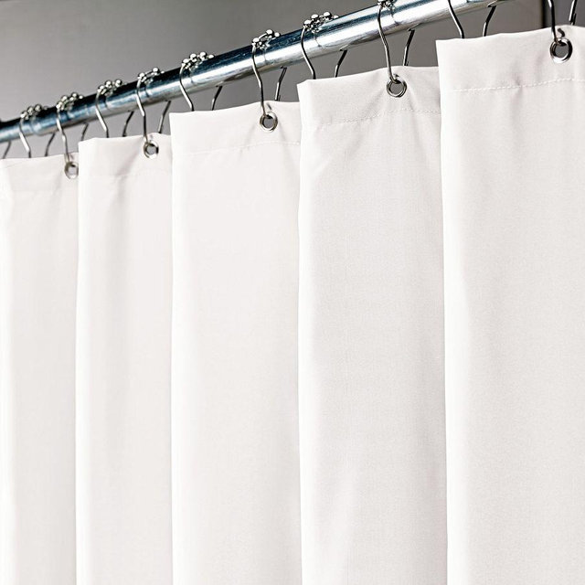 Sofia Waterproof Shower Curtain Liner, White