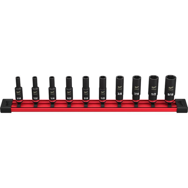 Milwaukee Electric Tool 10 Piece Deep 1/4"" Drive Sae