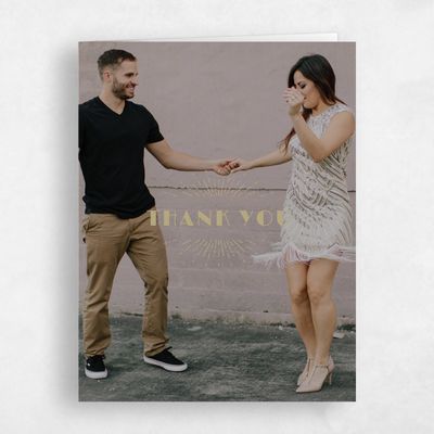 Beige Geometric Wedding Thank You - Baker Portrait