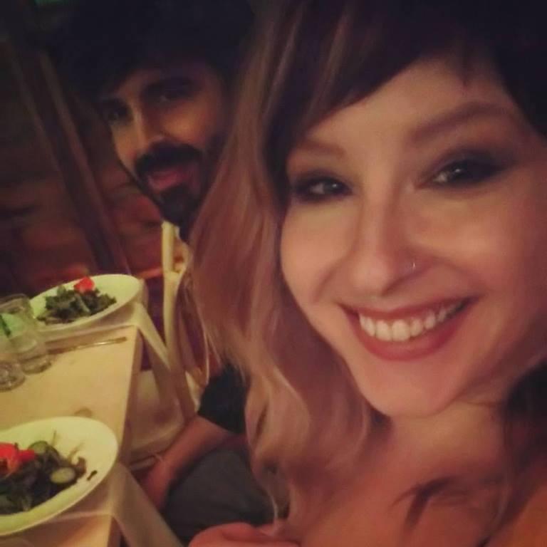 Very excited to be eating salads at friends' wedding last year.