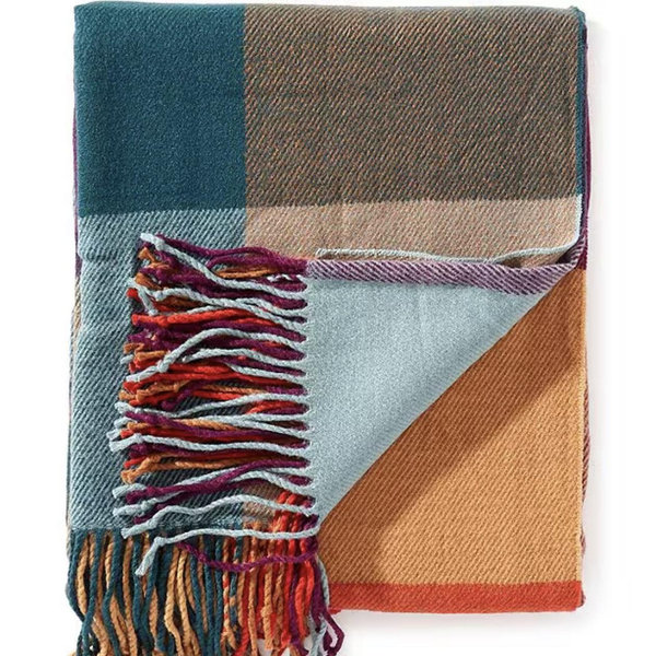 Southern Living Harvest Collection Peyton Plaid Fringed Woven Throw | Dillard's