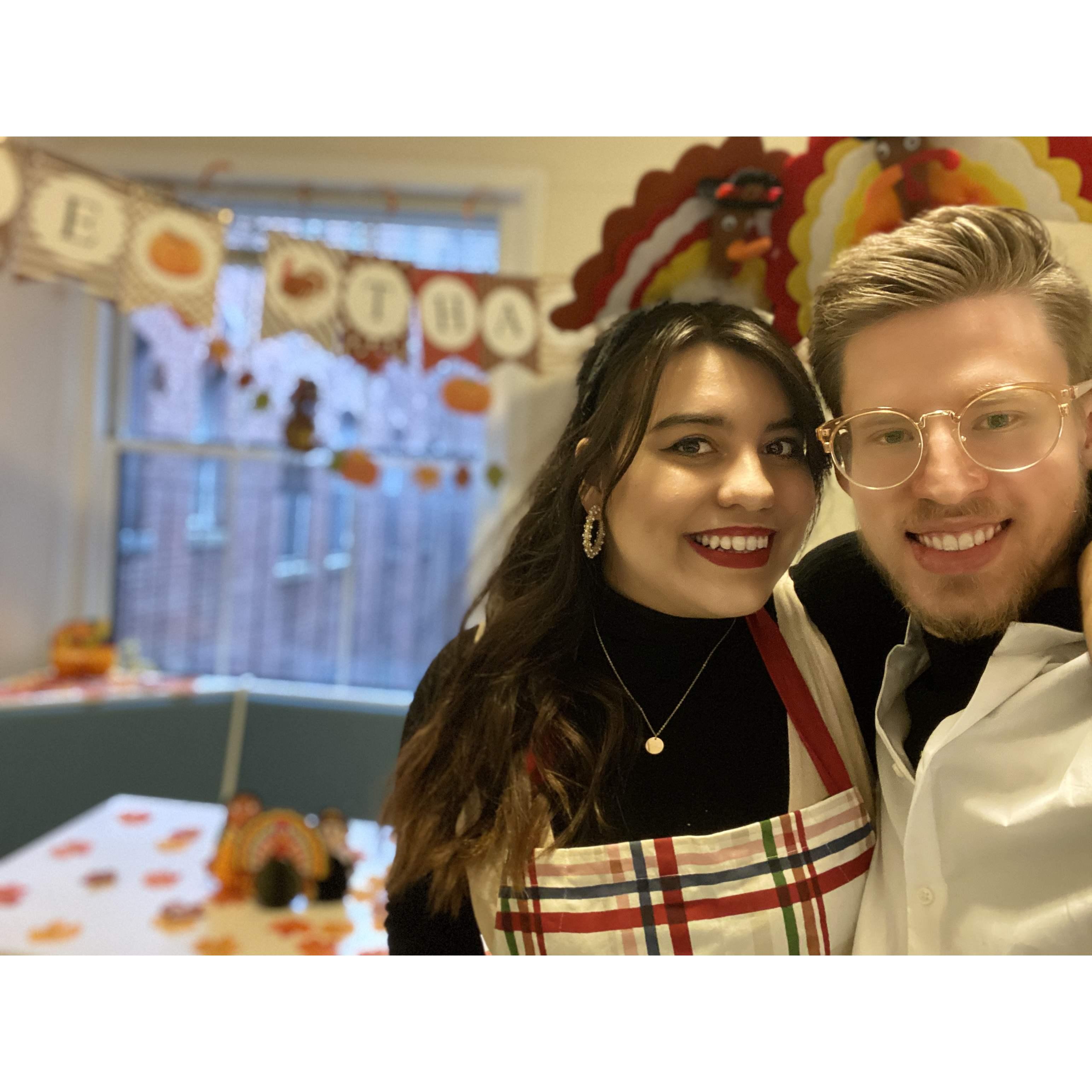 During quarantine, we weren’t able to go home for Thanksigiving to celebrate with our families. We’re so thankful to have each other, and we made the most of it by cooking a feast for ourselves 
