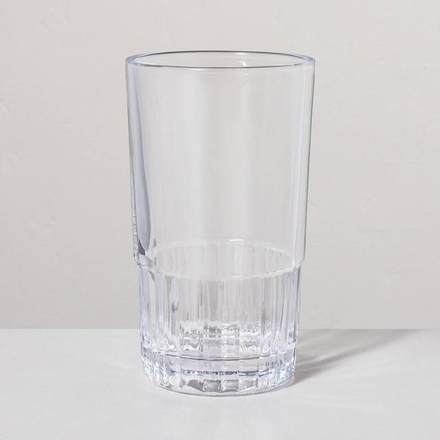 12.8oz Tall Fluted Glass Tumbler Clear - Hearth & Hand™ with Magnolia
