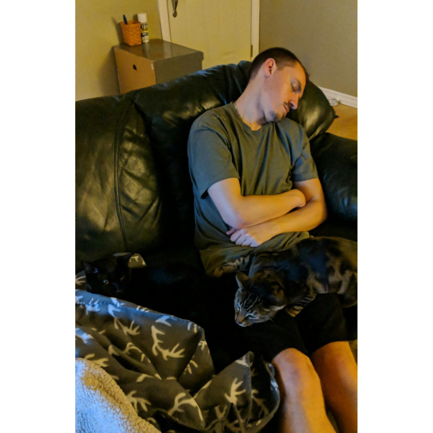 Chris sleeps with the boys