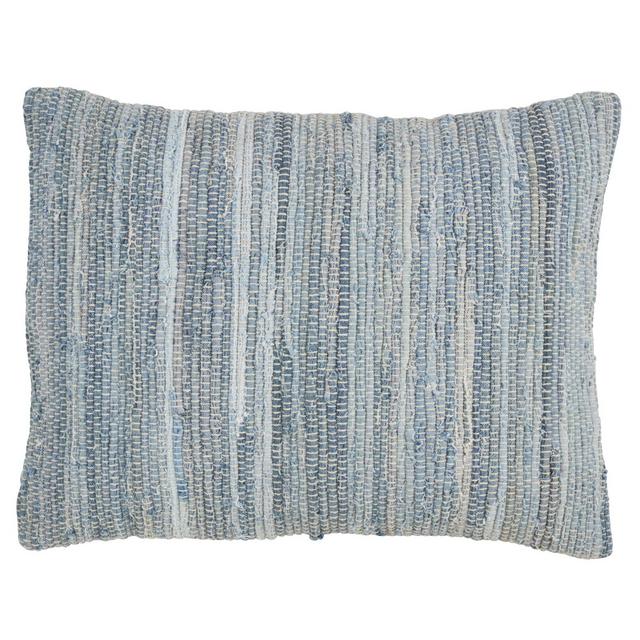 16"x23" Down Filled Denim Chindi Pillow Denim - Saro Lifestyle