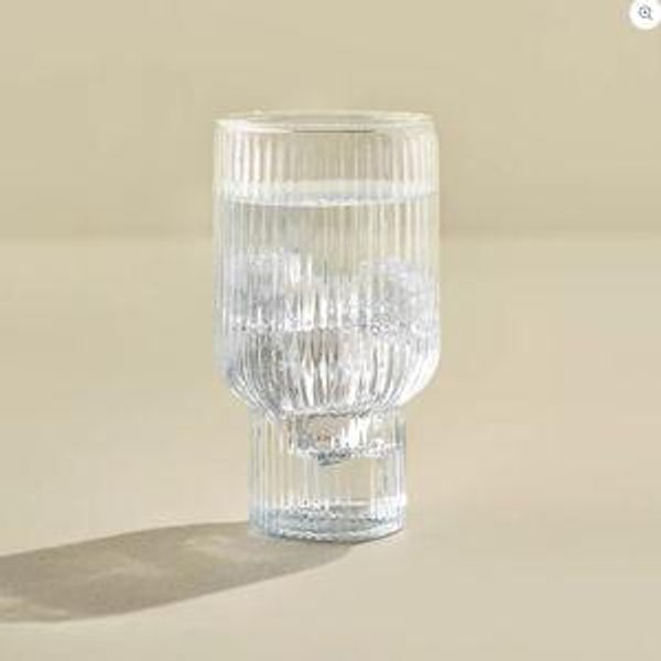 Atlas Ribbed Stacking Glass Tumbler - Tall