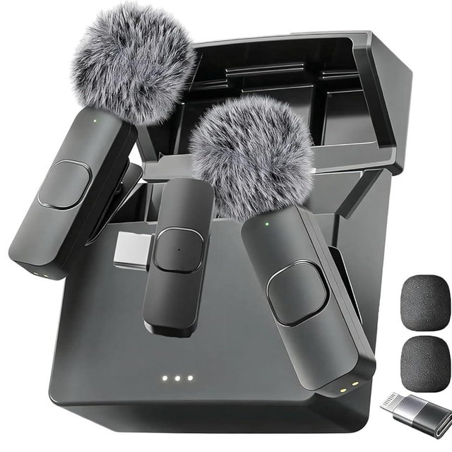 Mini Mic Pro (Latest Model) – #1 Microphone for iPhone & Android, Wireless Mini Microphone, ClearVoice™, Noise Cancelling, Lavalier Mic for TikTok, YouTube & Interviews (with Charging Case)