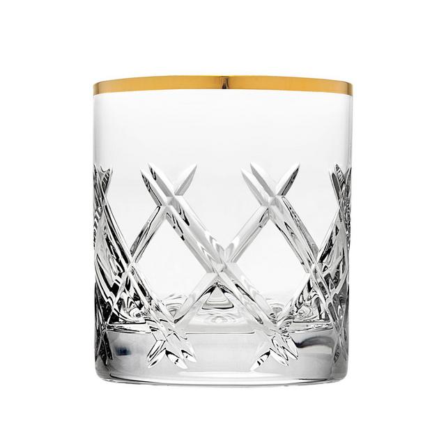 Top Shelf Bevel Double Old Fashioned Glasses in Gold (Set of 4)