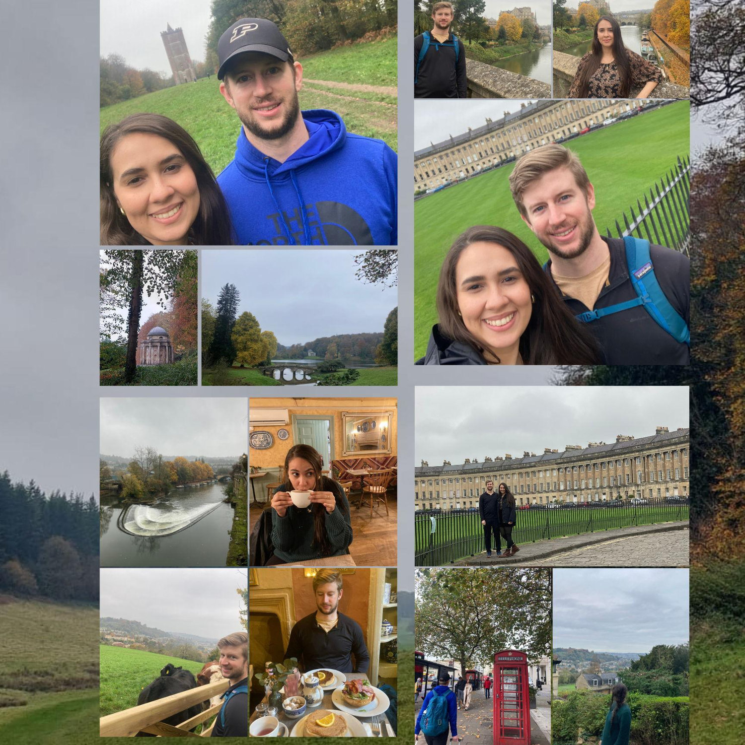 One of our favorite trips together. We spend a lovely time in Bath, UK .Walking in the streets visiting parks and places where Jane Austen lived and wrote about. The food was great!
