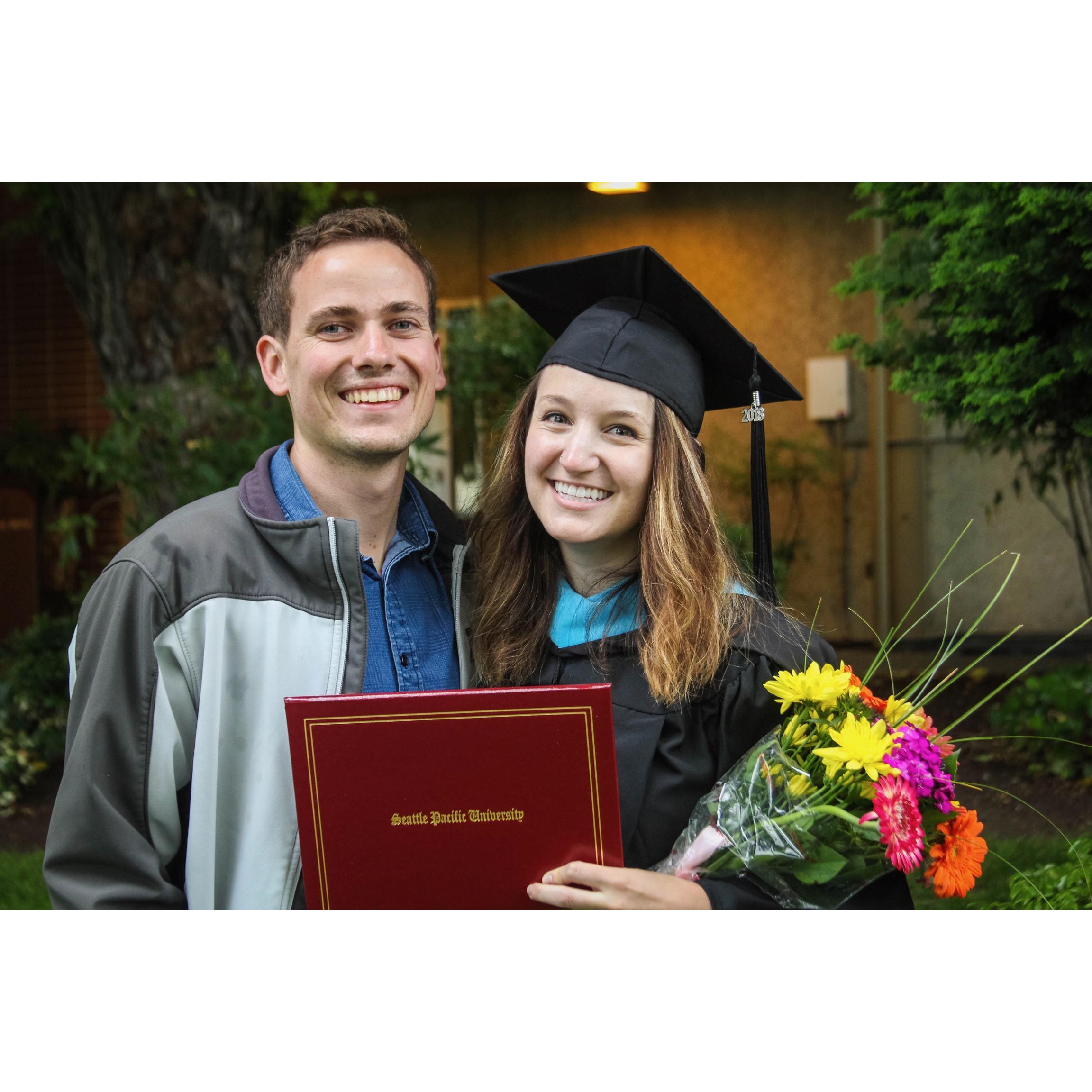 Celebrating Missy's graduation from SPU!