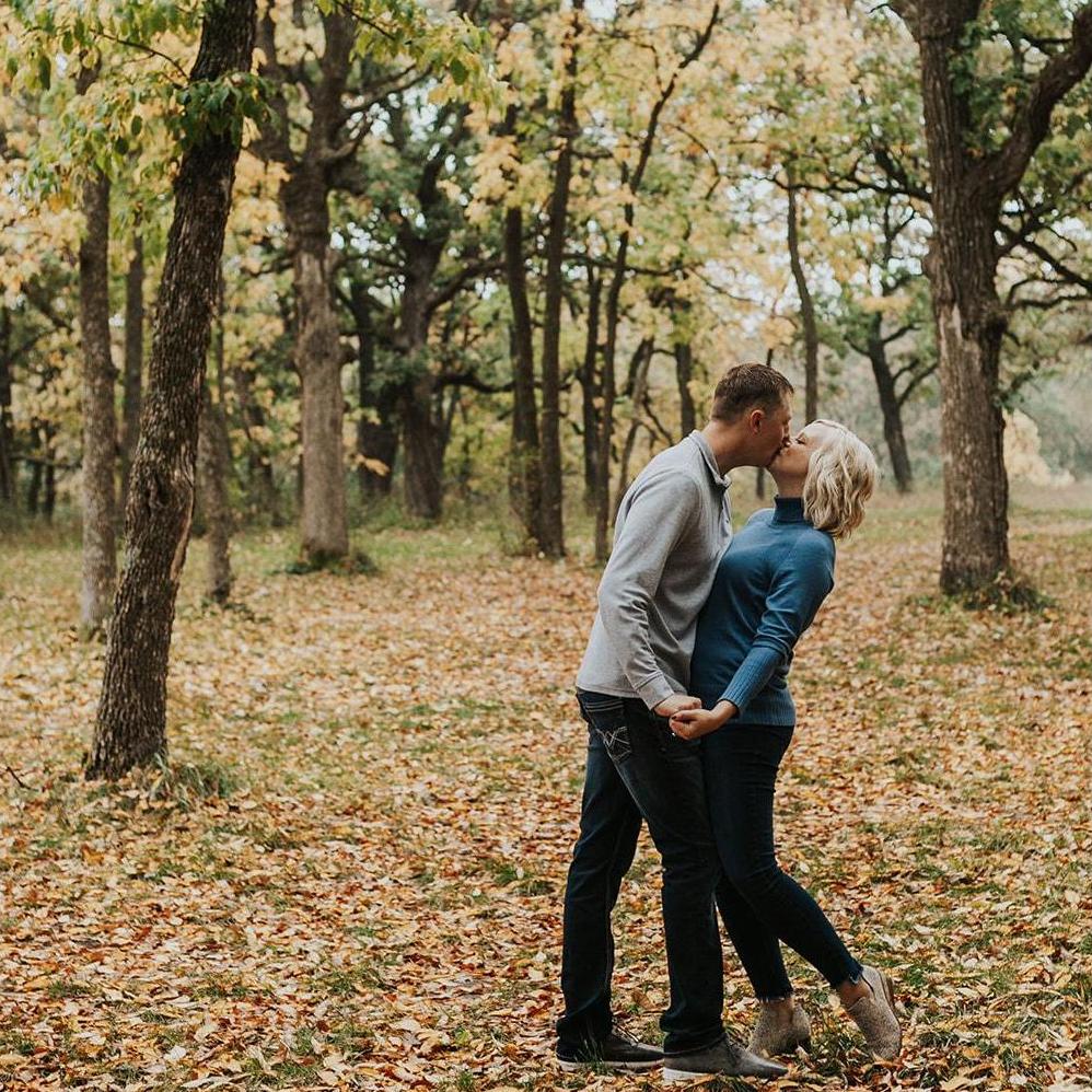 One of our engagement photos in October of 2021.