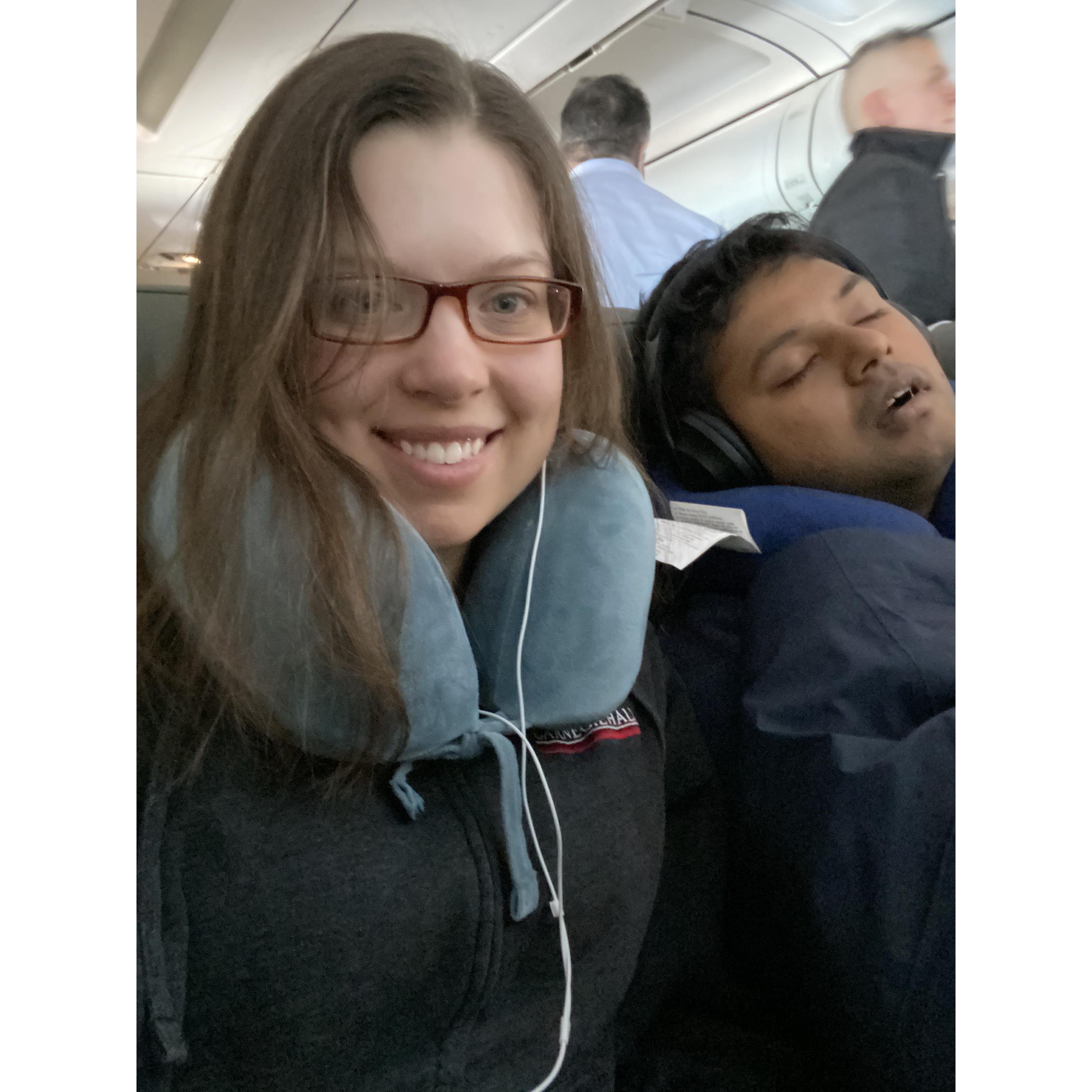 Sleepy Karan on the way to Jamaica. March 2020