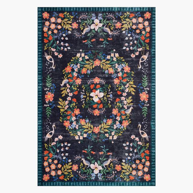 Luxembourg Black Printed Rug 5'x7'6"