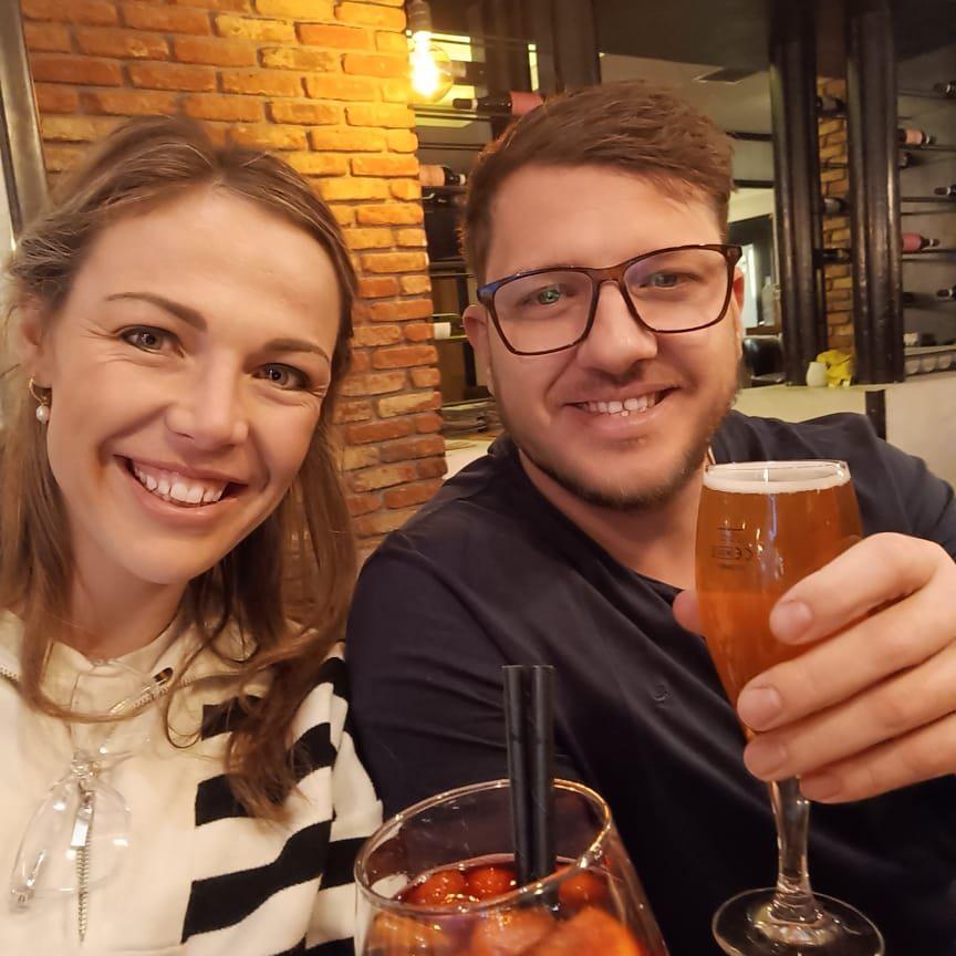 Cheers, enjoy our wedding.