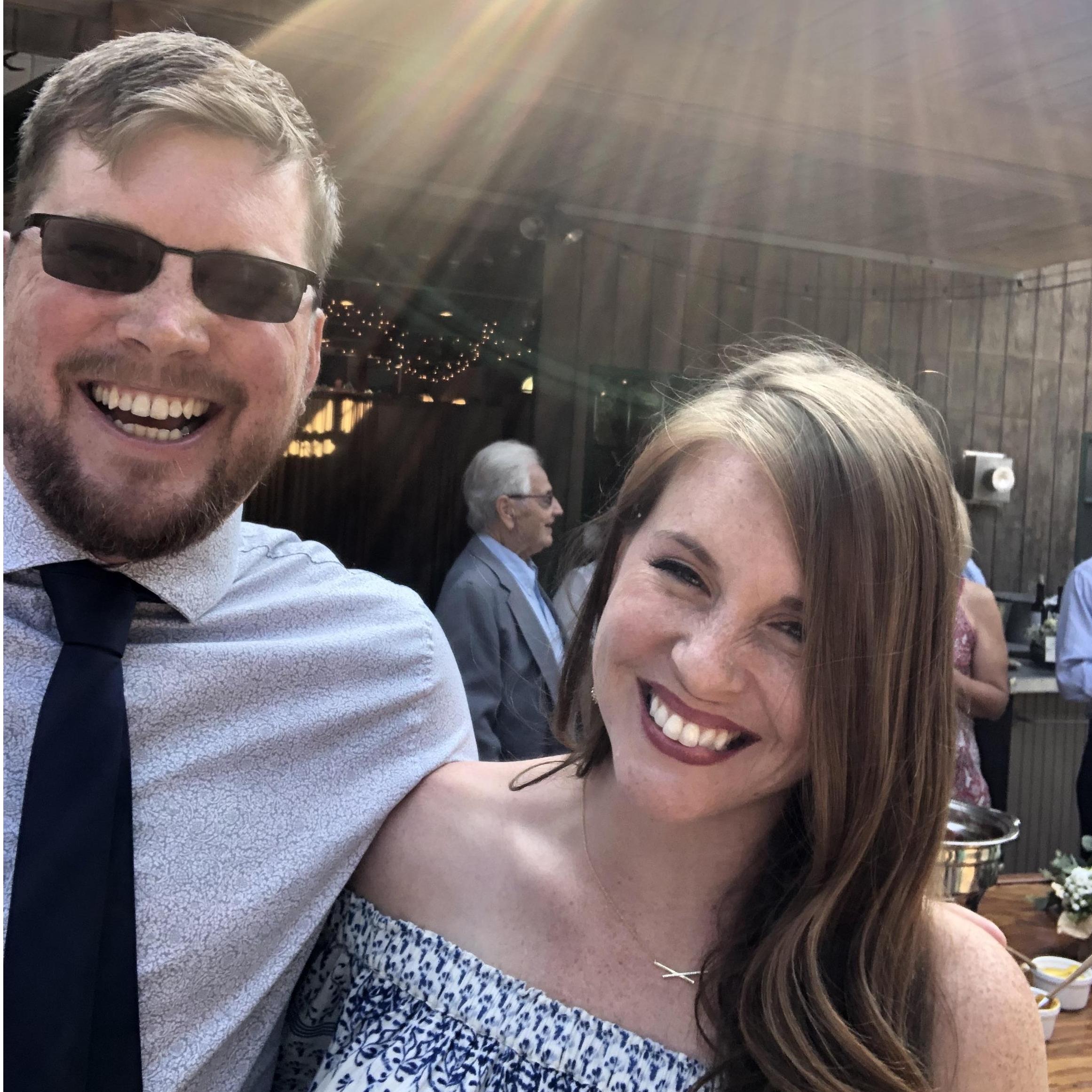 Having a good time at a friends wedding