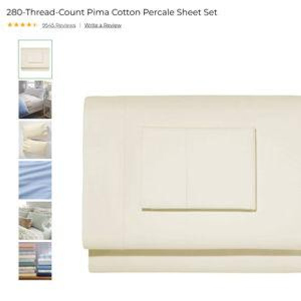 280-Thread-Count Pima Cotton Percale Sheet Set