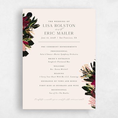 Linen, Beige Wedding Program - Bloomsbury Foil