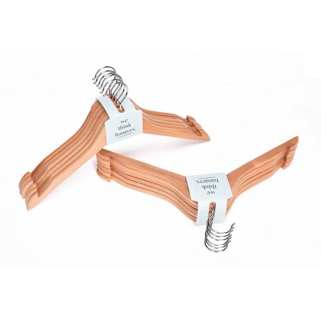 StorageWorks 24pk Solid Wood Premium Hangers with Notches Natural