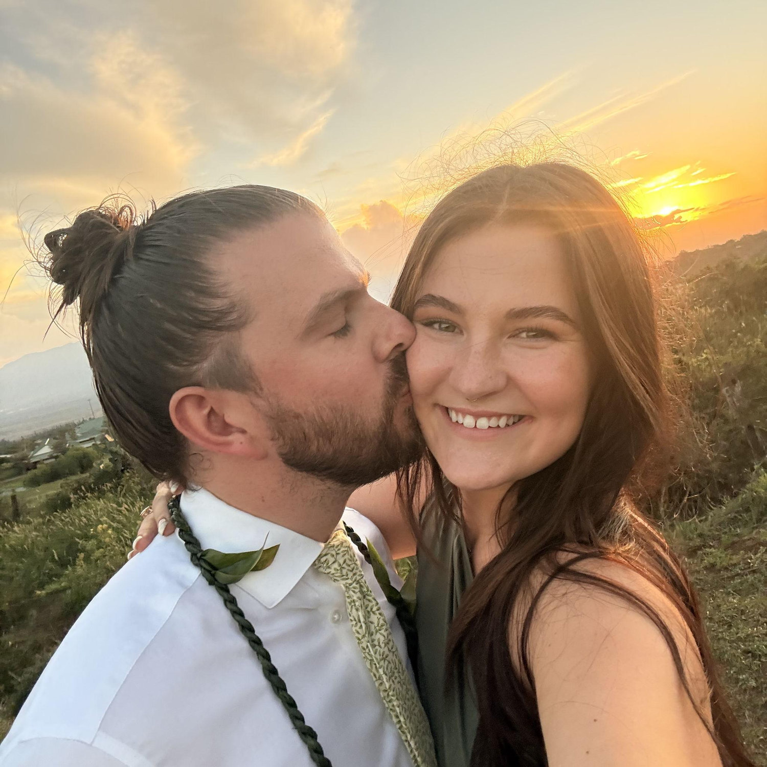 Celebrating Marissa's little sister's wedding in Maui.