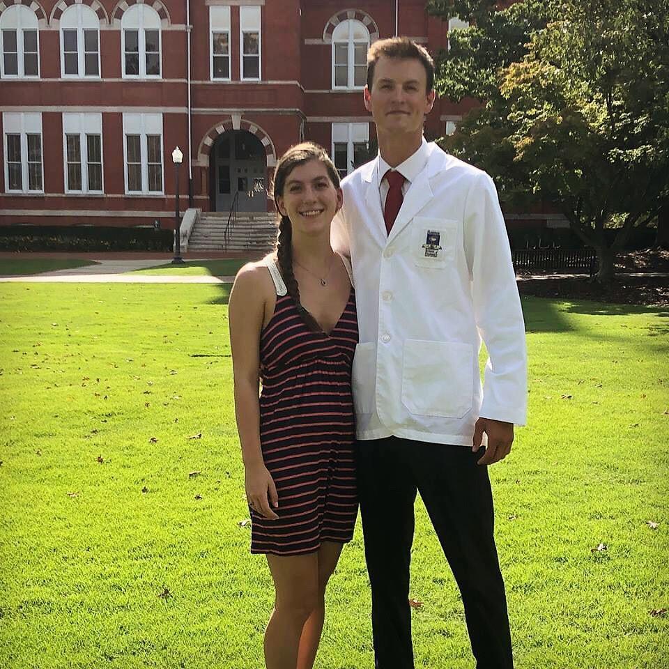 White Coat Ceremony before Dwight's first year of Pharmacy School