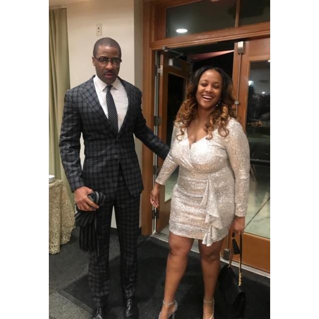 Erin's 35th Birthday party. This pic describes our relationship perfectly. Reggie: so poised, focused. Erin: all over the place. #Balance
