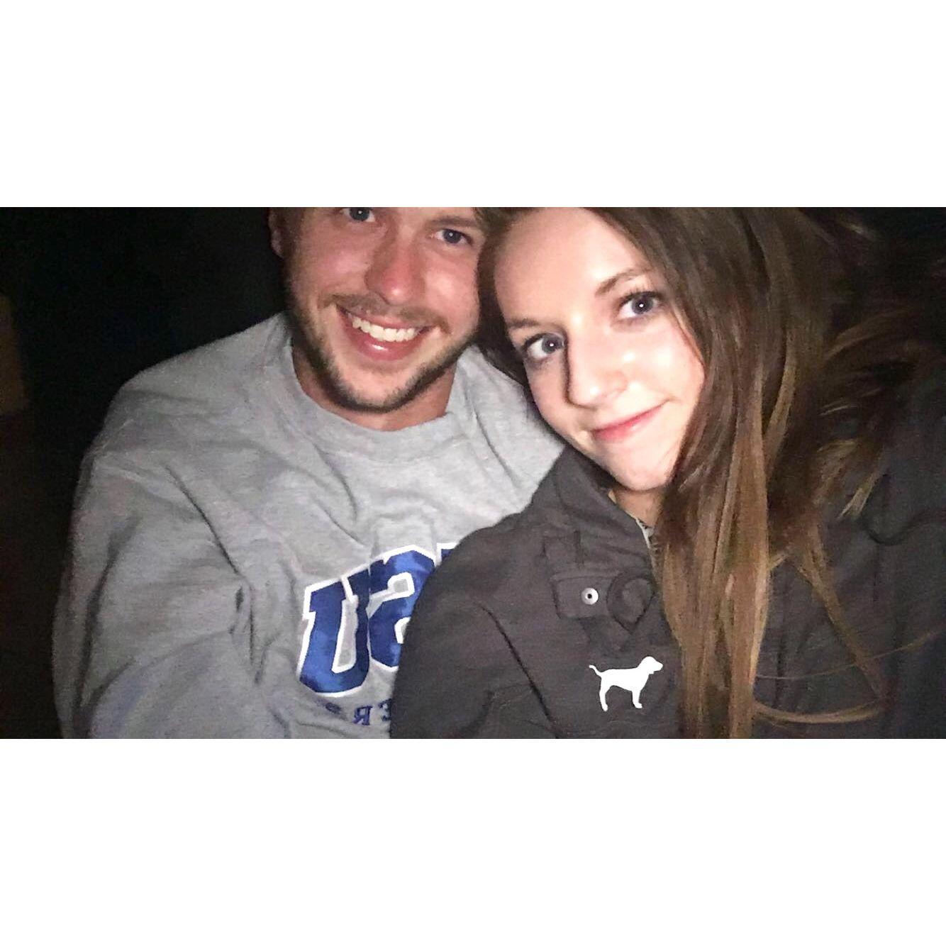 Our first photo together, taken in 2017