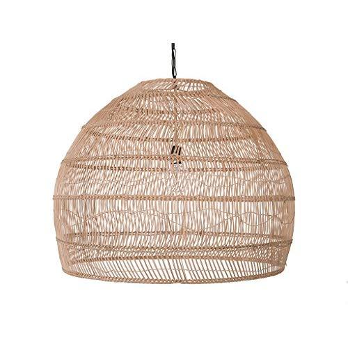 KOUBOO 1050101 Open Weave Cane Rib Bell Hanging Ceiling Lamp, One Size, Wheat