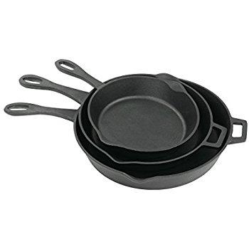 Lodge Seasoned Cast Iron 5 Piece Bundle. 10.5” Griddle, 8” Skillet, 10.25” Skillet, 10.25” Dutch Oven, and 10.25” Lid