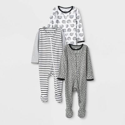 Baby 3pk Zip-Up Sleep N' Play - Cloud Island™ Black