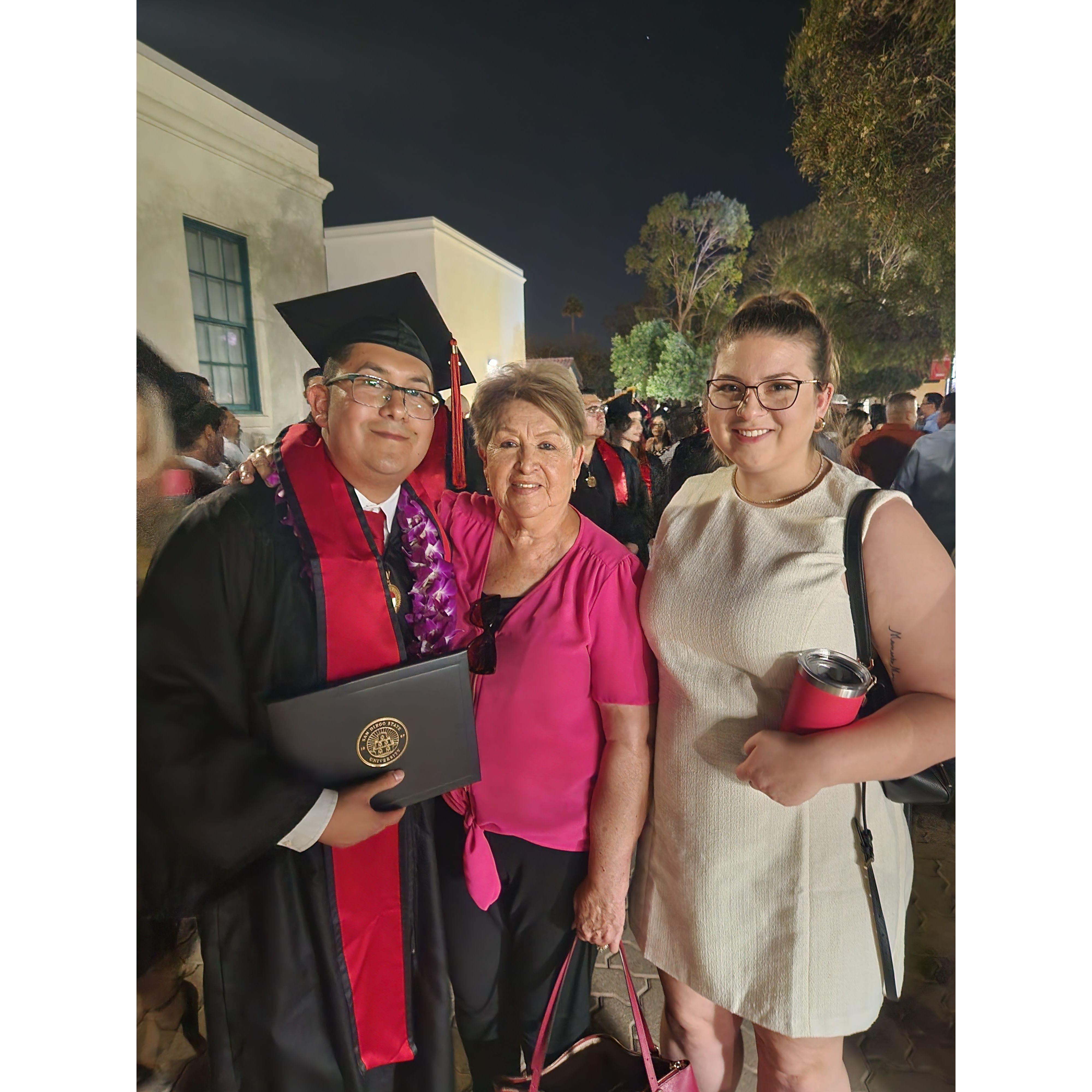 Celebrating Manny's graduation