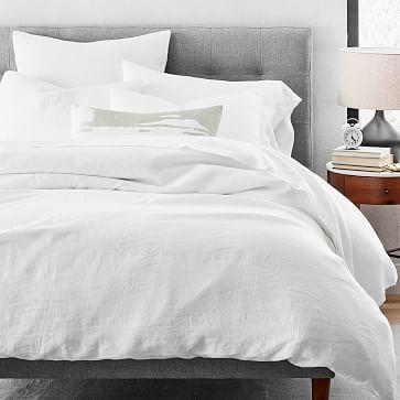 Belgian Linen Duvet Cover, Full/Queen, White