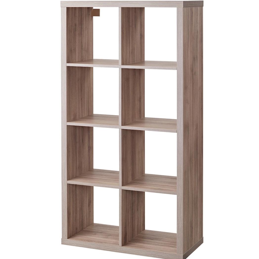 KALLAXShelf unit, walnut effect light gray30 3/8x57 7/8 "
