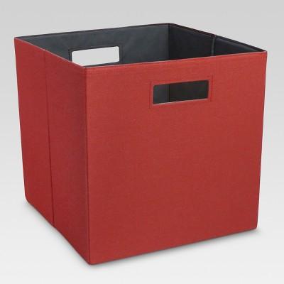 Fabric Cube Storage Bin Red 13" - Threshold&#153;