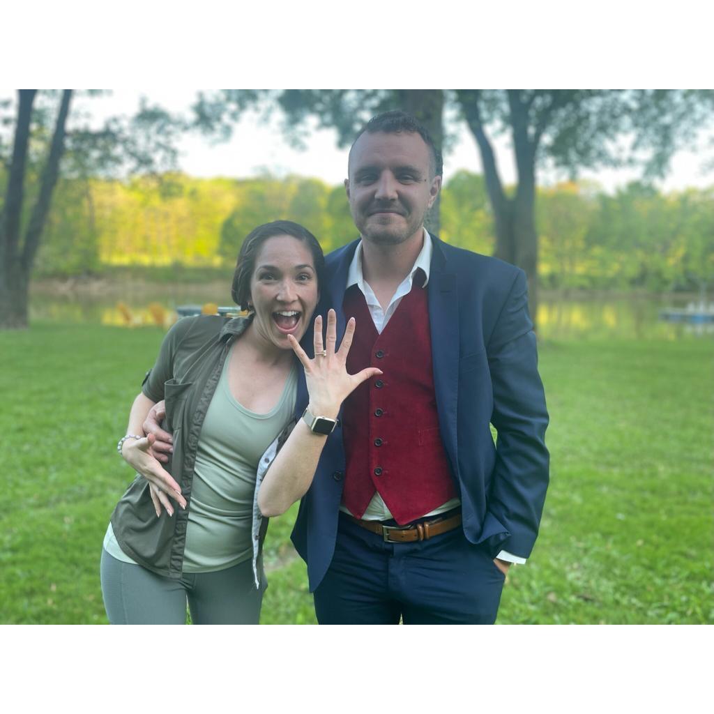 The day Jarrett proposed to Melanie in Pittsburgh PA, May 2022