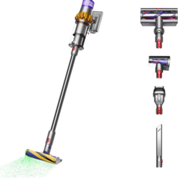 Dyson - V15 Detect Extra Cordless Vacuum with 10 accessories - Yellow/Nickel