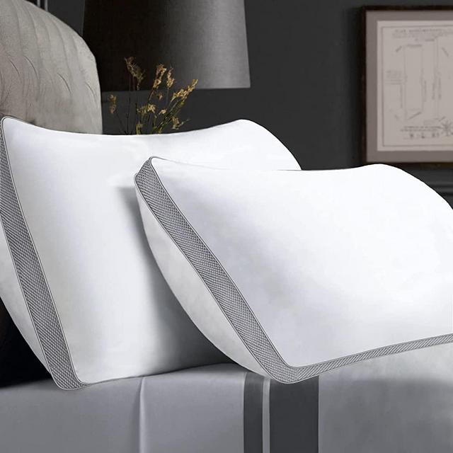 Mislili Pillows, King Size Pillows for Sleeping, 2 Pack Pillows for Sleeping Down Alternative Bed Hotel Pillows, Pillows for Side and Back Sleepers, Soft and Supportive Gusseted Pillow