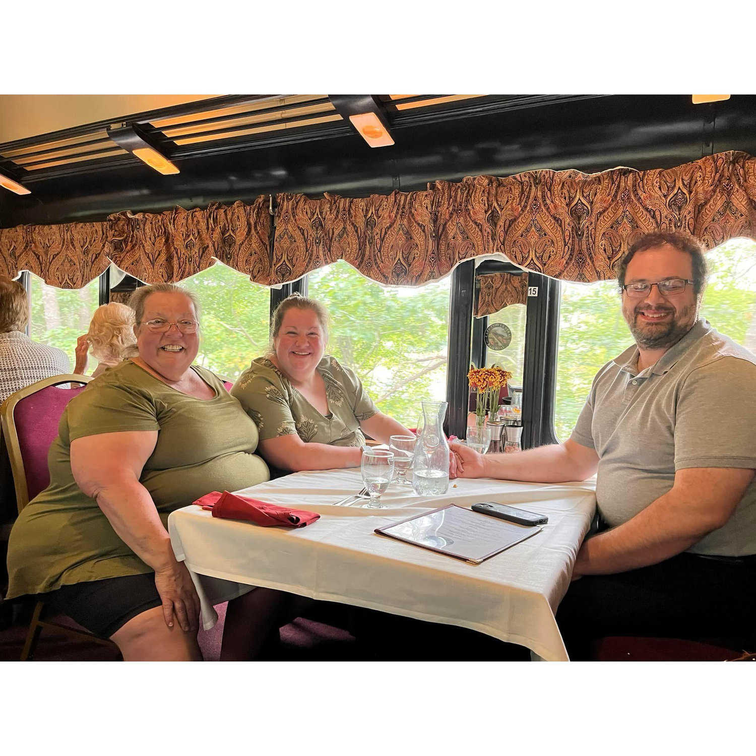 Mom, Eric, and Mariann on a train ride on Cape Cod in September!