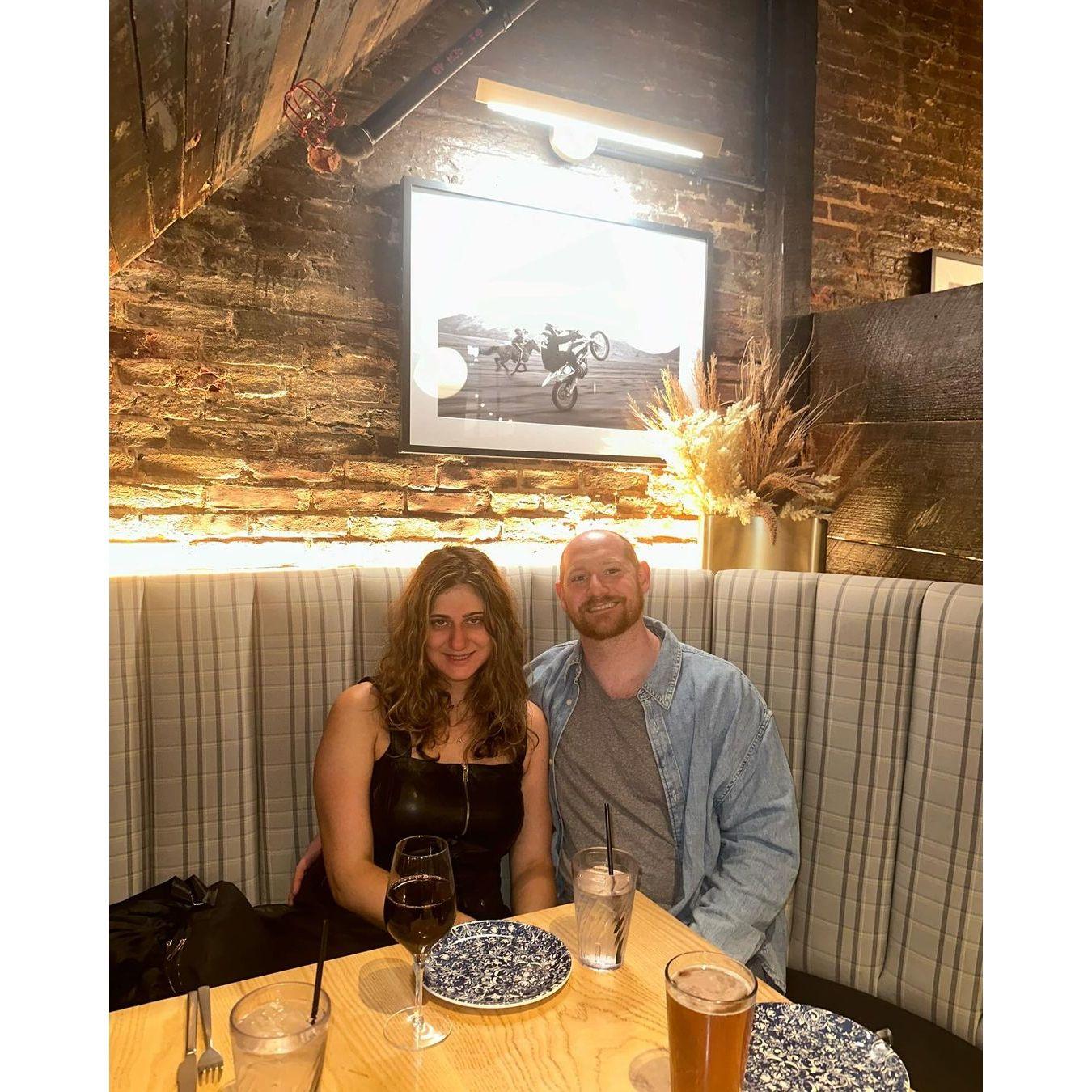 Celebrating our year before wedding over yummy Italian food!