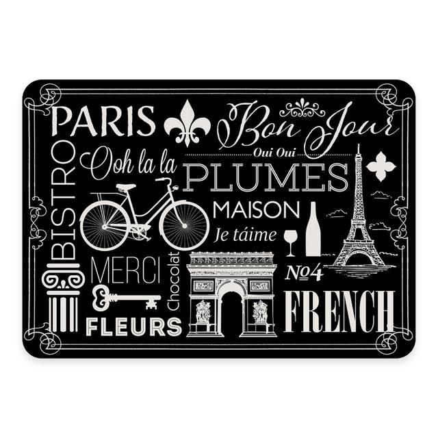 The Softer Side by Weather Guard™ 18-Inch x 27-Inch Parisian Kitchen Mat in Black/White