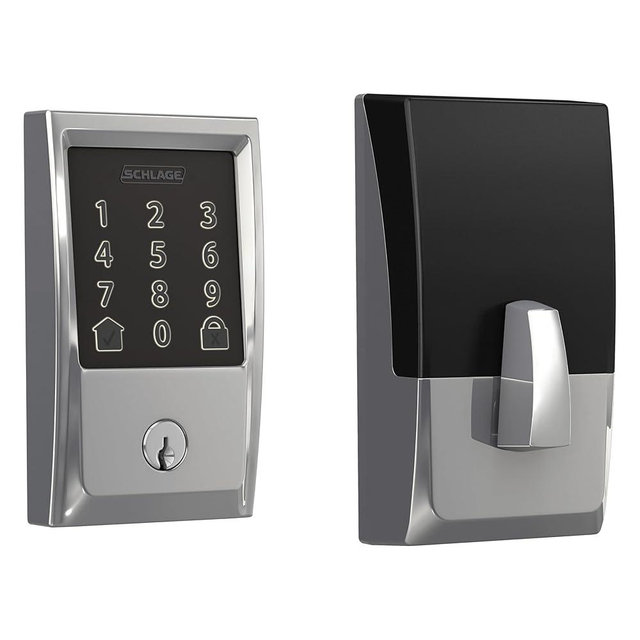 Schlage Encode Smart WiFi Deadbolt with Century Trim In Bright Chrome