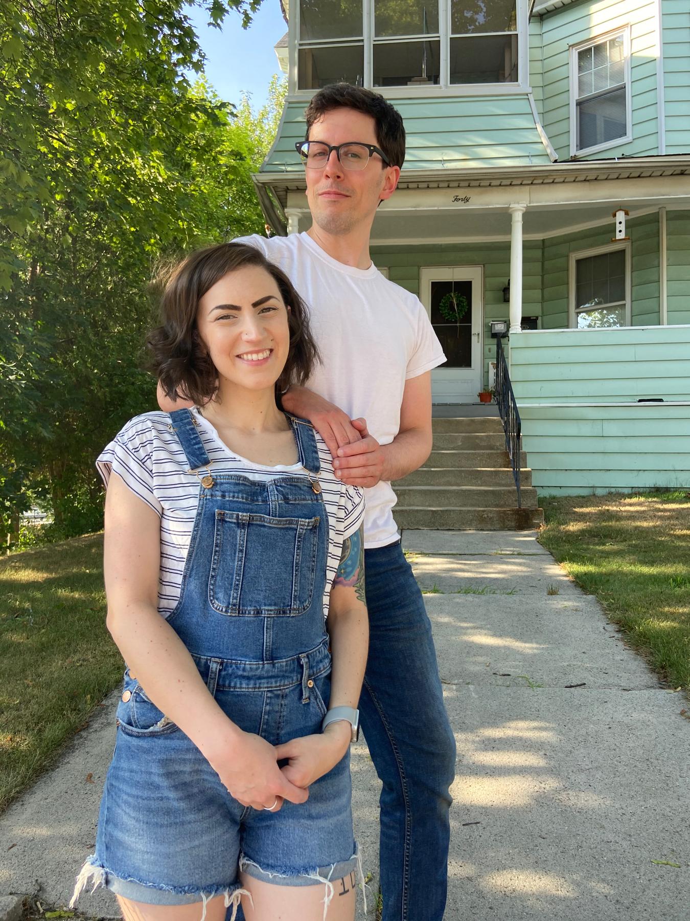 Fresh haircuts outside of our old Worcester Apartment.
