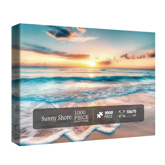 Sunset Beach Puzzles for Adults 1000 Pieces, Ocean Landscape Scenic Jigsaw Puzzles, Nature Sea View Art Puzzles