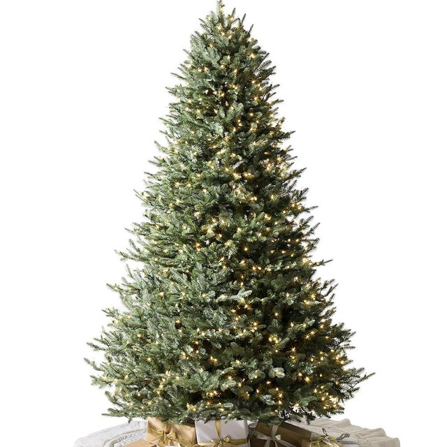 Balsam Hill BH Balsam Fir Full Tree - Realistic Artificial Christmas Tree with Premium Stand & Easy Assembly for Indoor Holiday Decorating, LED Clear, 6.5ft