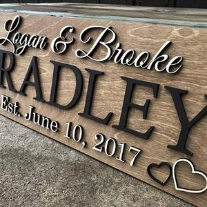 Personalized Wedding Gift Last Name Established Sign Family Name Sign Wooden Sign Custom Wood Sign Anniversary Couple Gift Personalized Sign